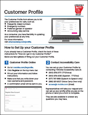 Customer Profile Instructions